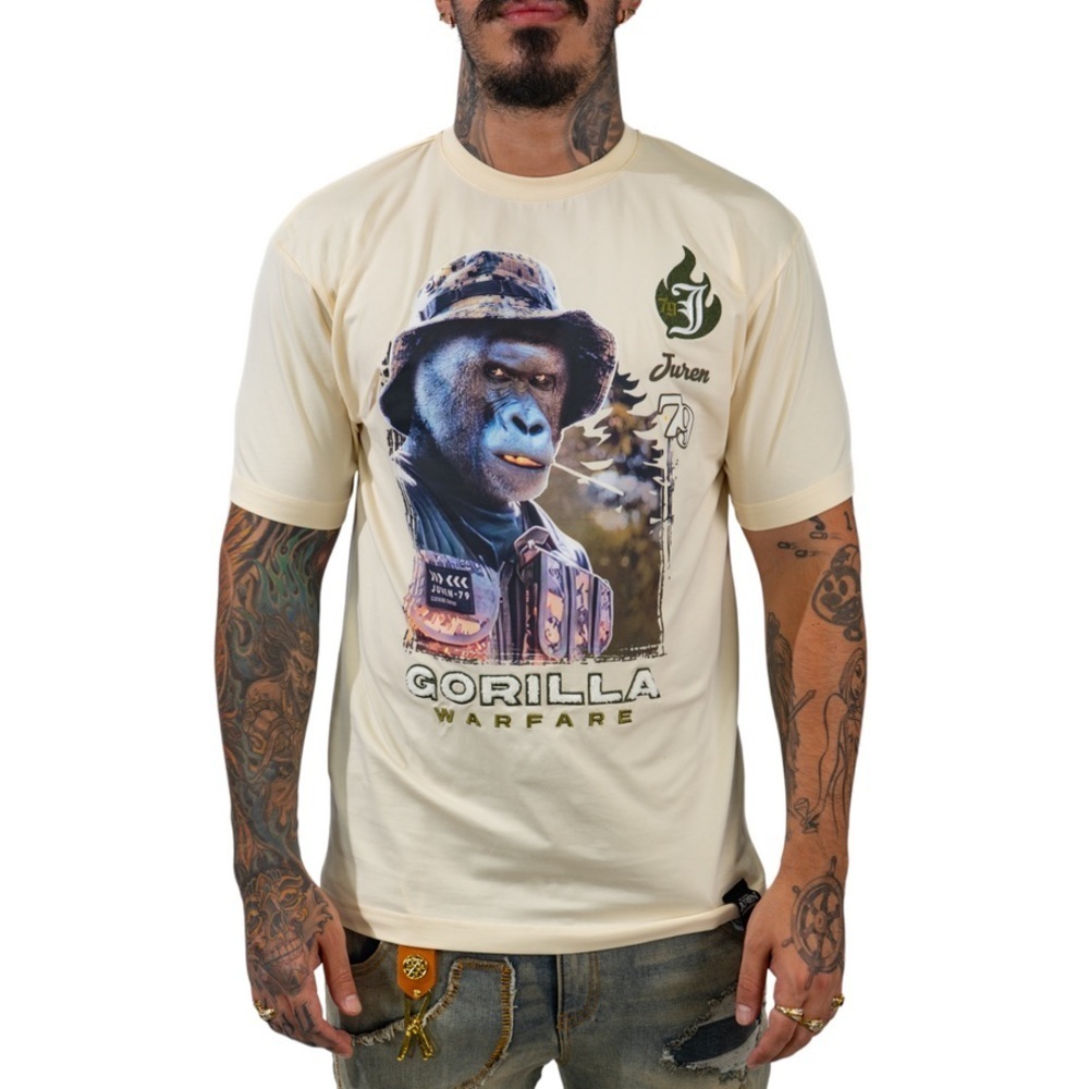 JUREN GORILLA WARFARE TEE NATURAL Sz Various